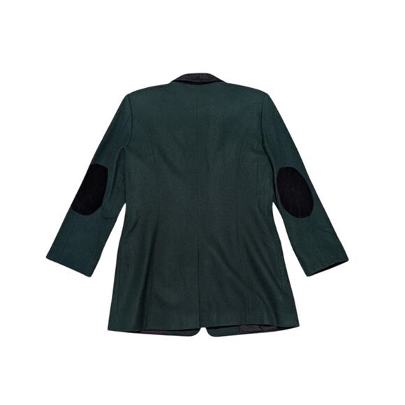 Vintage Maurices Suede Wool Emerald Green Blazer Jacket 90s Y2K Retro Workwear - Picture 2 of 9
